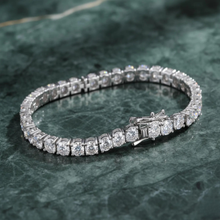 Load image into Gallery viewer, Luxury bridal tennis bracelet with sparkling crystal diamonds from Luxe Treasures, featuring a delicate, elegant design.