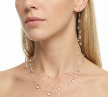 Load image into Gallery viewer, Handmade Luxe Treasures dewdrop crown necklace with delicate water drop pendant, minimalist jewelry for women.