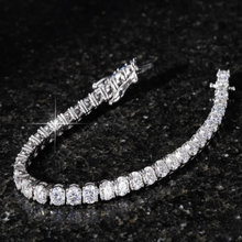 Load image into Gallery viewer, Luxury bridal tennis bracelet by Luxe Treasures featuring crystal diamonds and elegant design for special occasions.