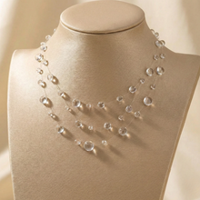 Load image into Gallery viewer, Handmade Luxe Treasures Dewdrop Crown Necklace featuring a delicate water drop pendant on a fine chain for women.