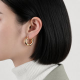 18K Gold Plated Hoop Earrings, Thick Round Hoops, Hypoallergenic