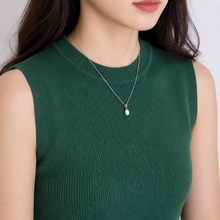 Load image into Gallery viewer, Gold teardrop necklace with freshwater pearl pendant, elegant jewelry piece featuring a luxurious pearl and gold chain.