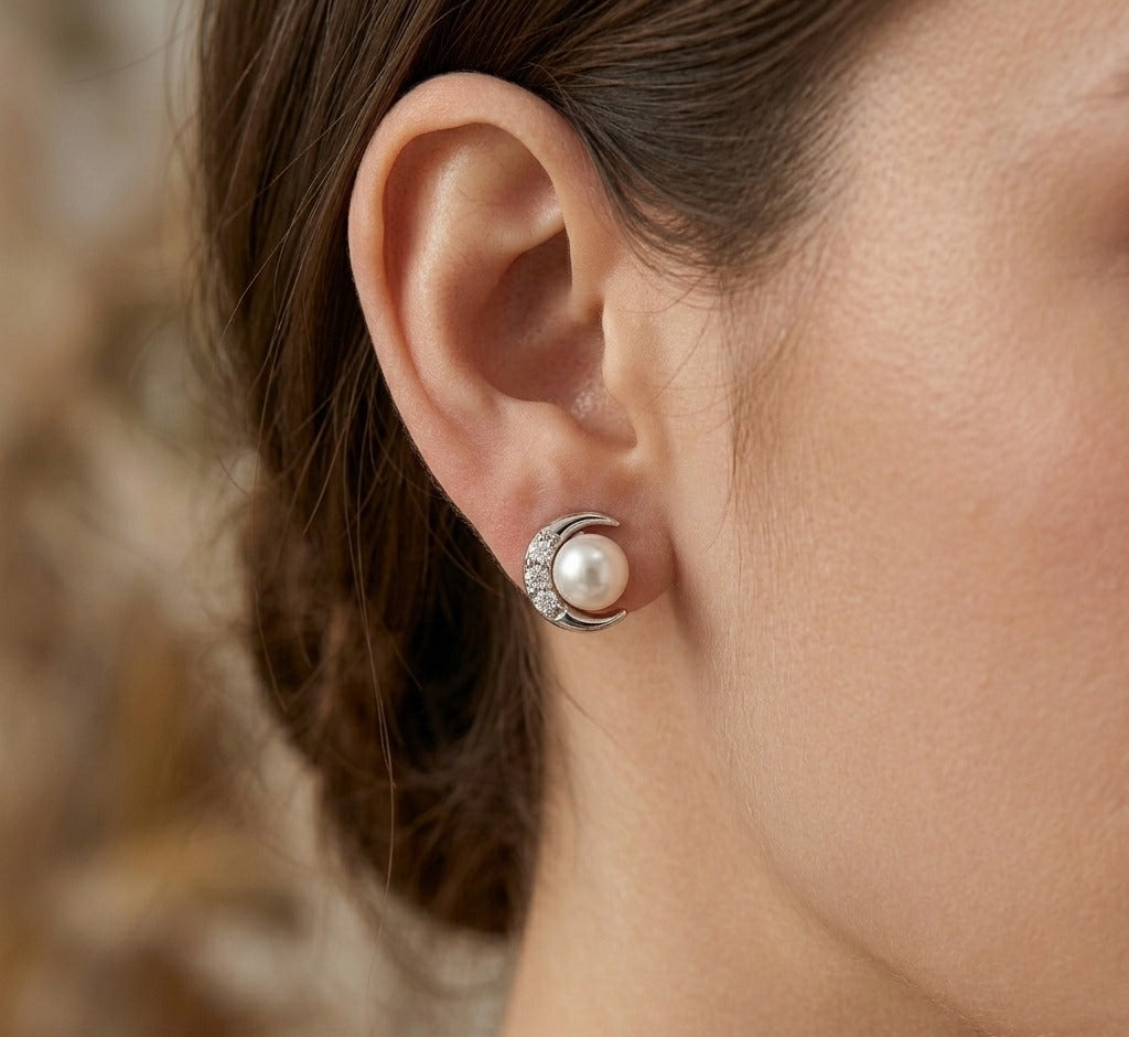 Elegant crescent moon earrings inspired by celestial jewelry