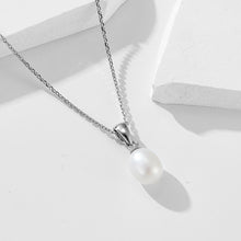 Load image into Gallery viewer, Gold teardrop pearl necklace with freshwater pearl pendant from Luxe Treasures, featuring elegant jewelry design.