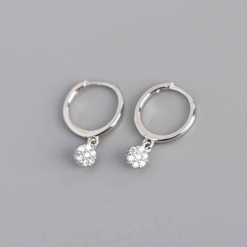 Gold diamond huggie hoop earrings for women, minimalist dangle drop earrings, bridal jewelry by Luxe Treasures