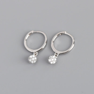 Gold diamond huggie hoop earrings for women, minimalist dangle drop earrings, bridal jewelry by Luxe Treasures