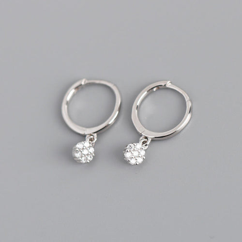 Gold diamond huggie hoop earrings for women, minimalist dangle drop earrings, bridal jewelry by Luxe Treasures