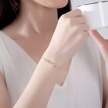 Load image into Gallery viewer, Dainty Leaf Marquise CZ bracelet by Luxe Treasures featuring minimalist bridal jewelry with leaf-shaped and marquise-cut cubic zirconia stones