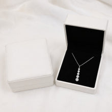 Load image into Gallery viewer, Sterling silver CZ charm necklace with dainty French pendant, elegant jewelry piece from Luxe Treasures.