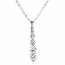 Load image into Gallery viewer, Sterling silver CZ charm necklace with a dainty French pendant, featuring sparkling cubic zirconia stones and intricate design.