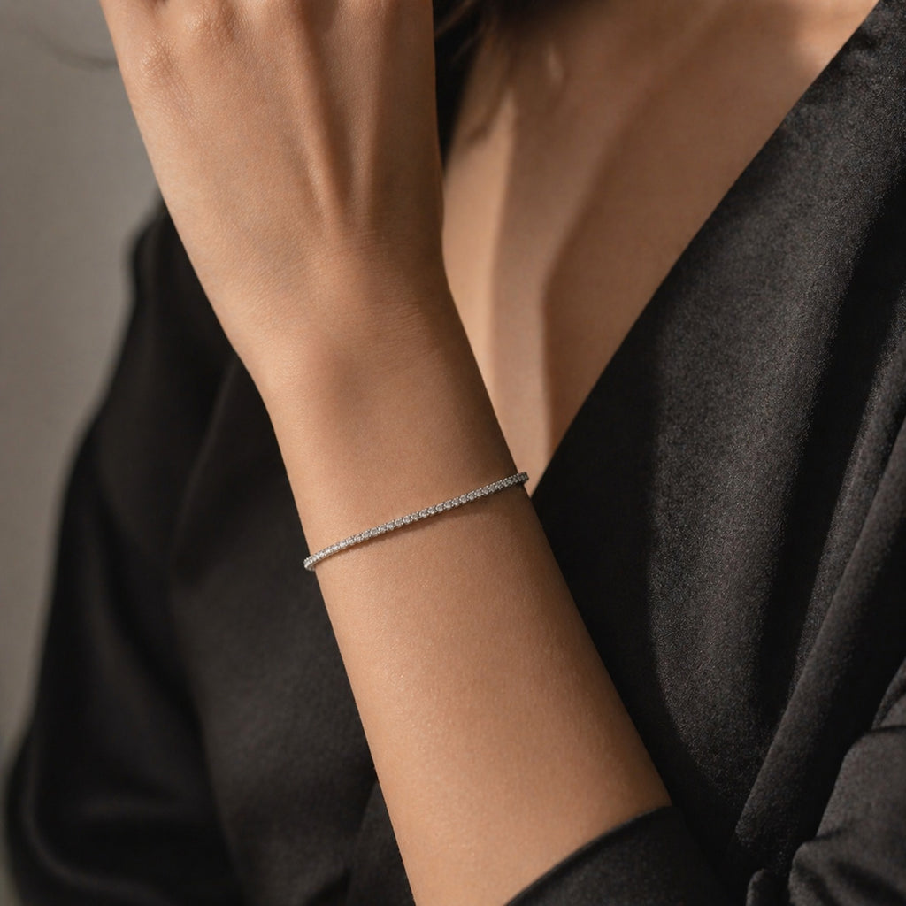 Sparkling sterling silver bracelet with cauliflower design from Luxe Treasures, featuring intricate detailing for elegant parties.