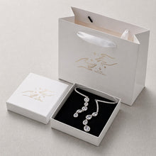 Load image into Gallery viewer, Luxe Treasures radiant crystal cascade collar necklace with colorful multi-stone drops, elegant statement jewelry for special occasions.