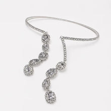 Load image into Gallery viewer, Luxe Treasures radiant crystal cascade collar necklace with colorful multi-stone drops, elegant statement jewelry for special occasions