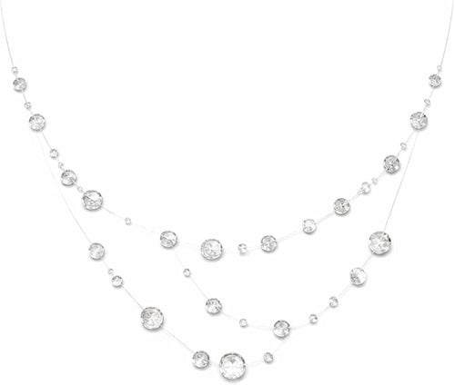 Handmade Luxe Treasures dewdrop crown necklace with delicate water drop pendant, minimalist jewelry for women.