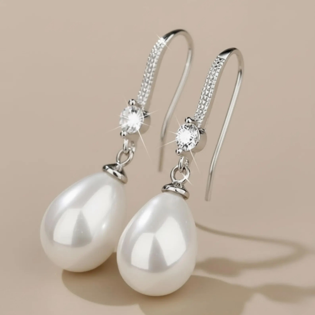 Bridal freshwater pearl earrings drop for wedding jewelry