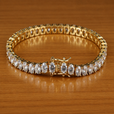 Gold Tennis Bracelet, Sparkling Zirconia, Luxury Jewelry