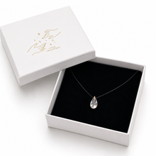 Load image into Gallery viewer, Handmade teardrop pendant from Luxe Treasures, elegant jewelry gift for her, featuring a delicate chain.
