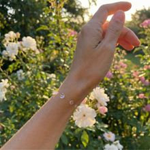 Load image into Gallery viewer, Dewdrop bracelet by Luxe Treasures, handmade clear resin jewelry with a minimalist design, featuring delicate dewdrop-shaped accents.